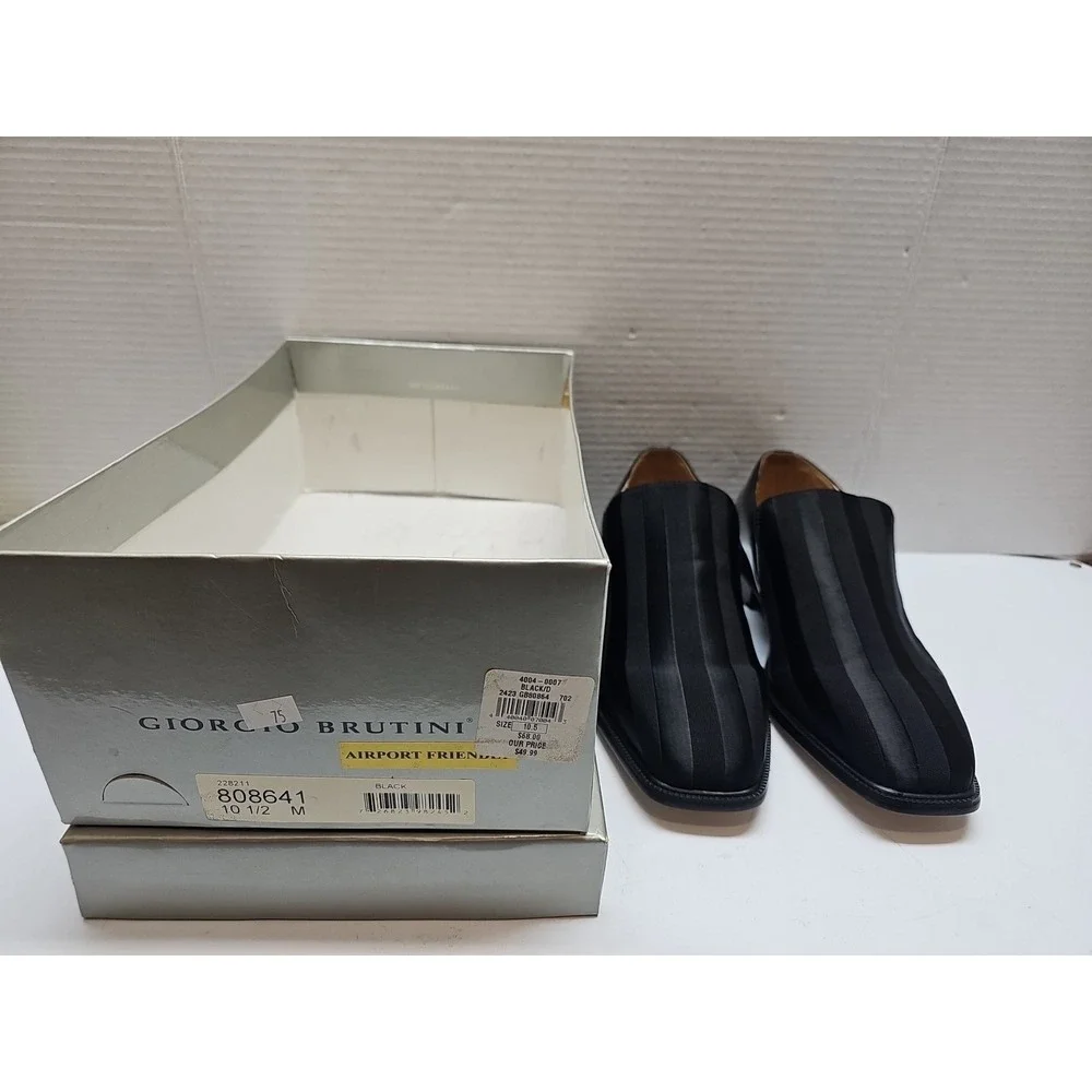 Giorgio Brutini Dress Shoes Men's Size 10.5 M Black Leather Slip On Oxford